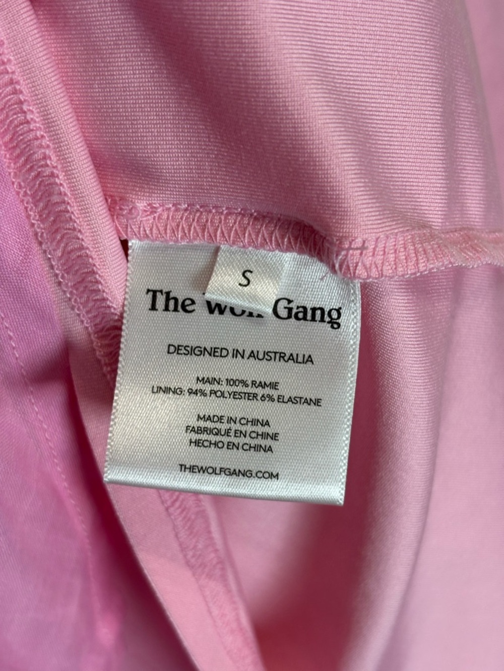 The Wolf Gang Lolana Ramie Mini Dress in Candy Pink Size Small - Picture 8 of 8